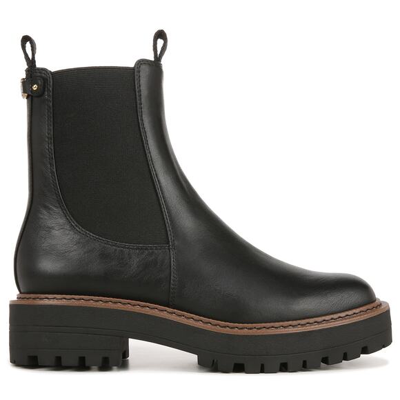 Sam Edelman Laguna Chelsea boot two tone black leather CHUNKY sole pull on 7.5 - Picture 1 of 15